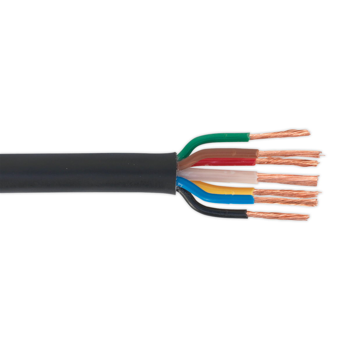 30m Thin Wall Automotive Cable 6 x 1mm² 32/0.20mm, 1 x 2mm² 28/0.30mm - Black