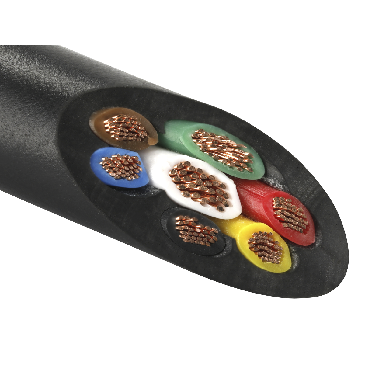 30m Thin Wall Automotive Cable 6 x 1mm² 32/0.20mm, 1 x 2mm² 28/0.30mm - Black