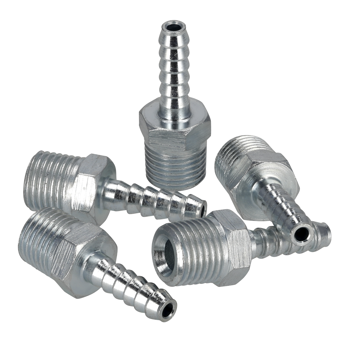 PCL Screwed Tailpiece Male 1/4"BSPT - 3/16" Hose - Pack of 5