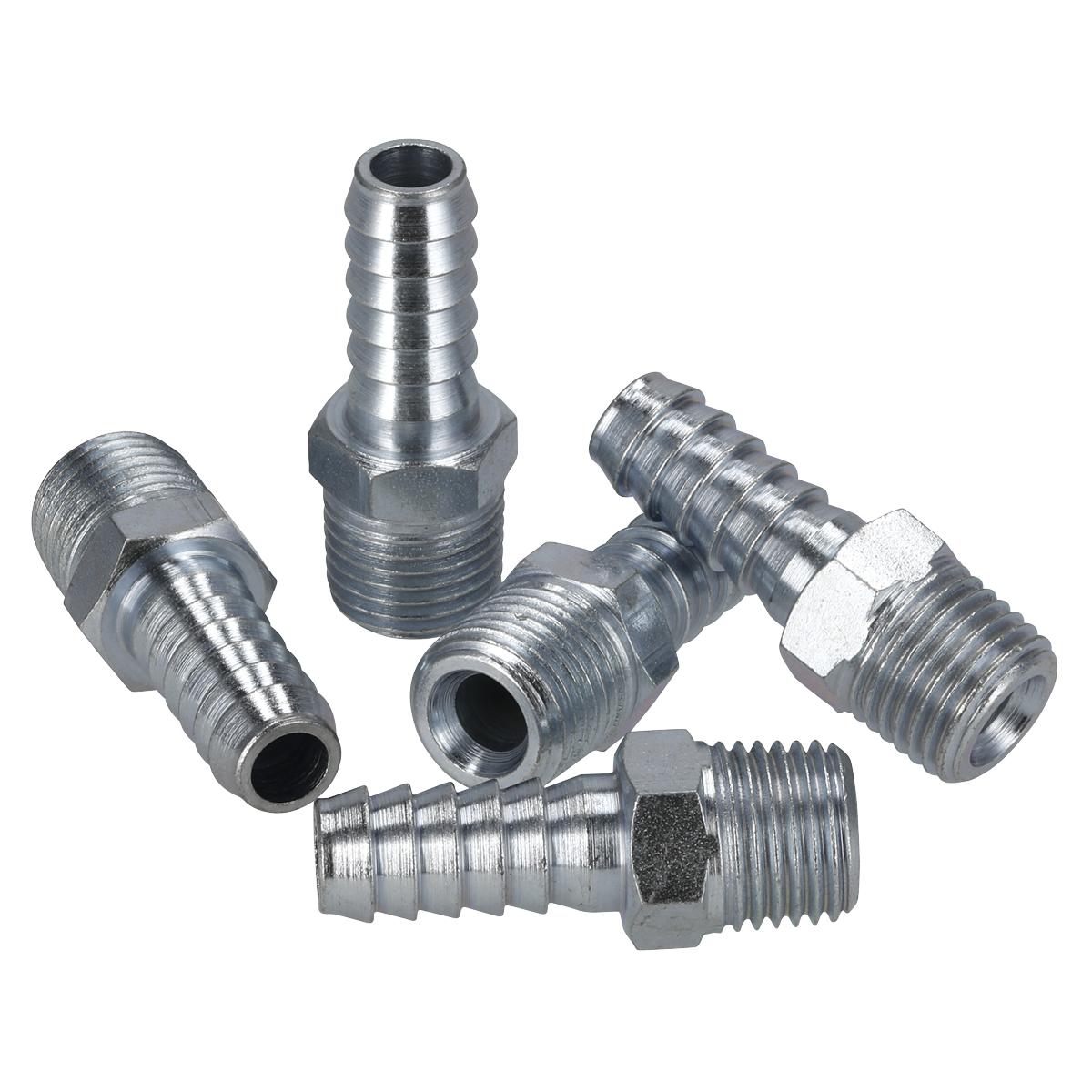 PCL Screwed Tailpiece Male 1/4"BSPT - 5/16" Hose - Pack of 5