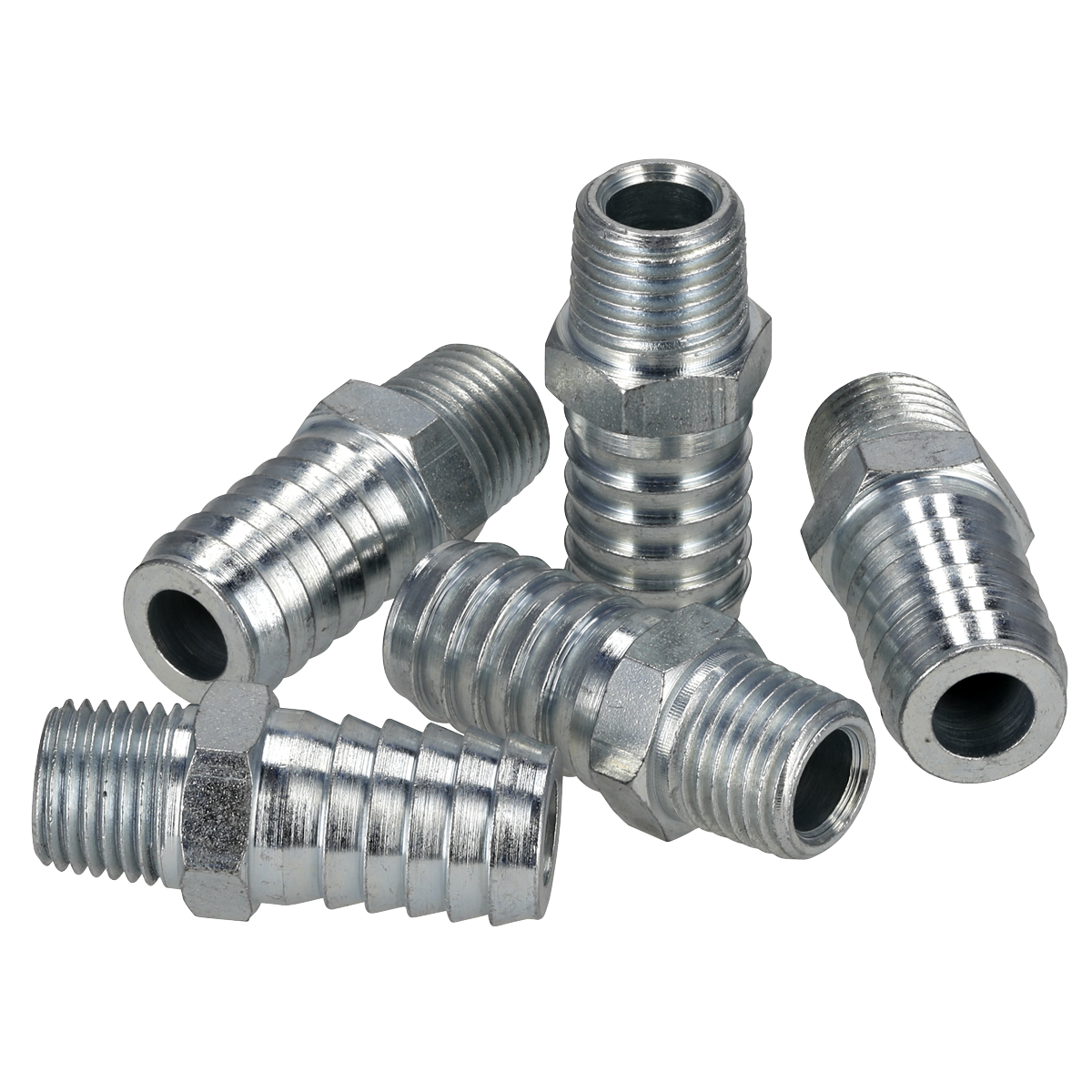 PCL Screwed Tailpiece Male 1/4"BSPT - 1/2" Hose - Pack of 5