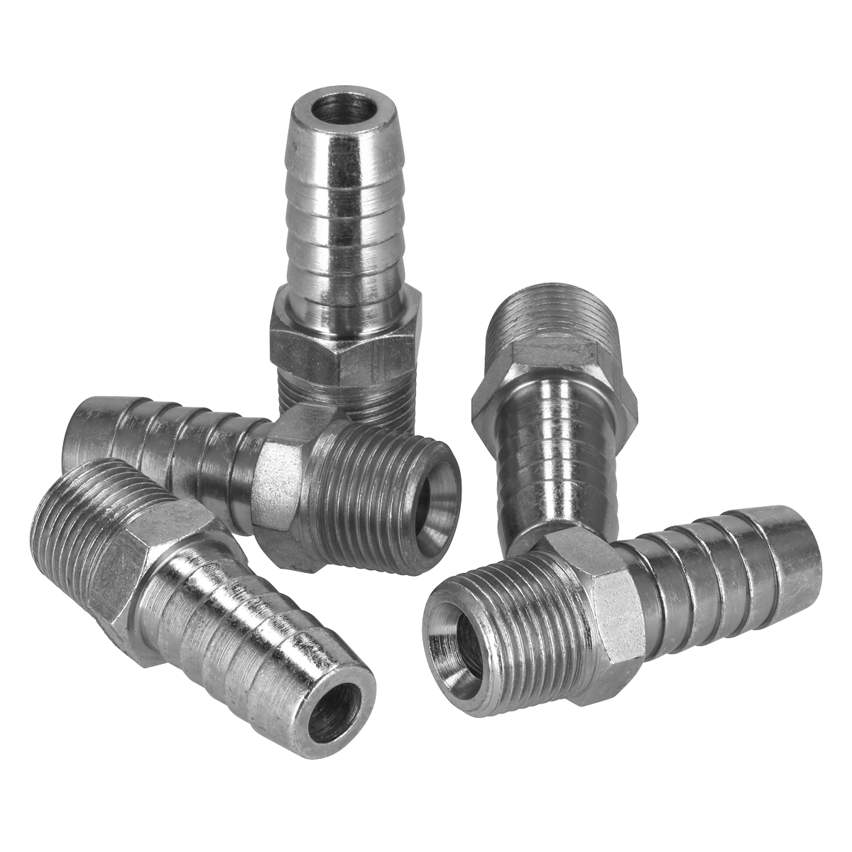PCL Screwed Tailpiece Male 3/8"BSPT - 1/2" Hose - Pack of 5