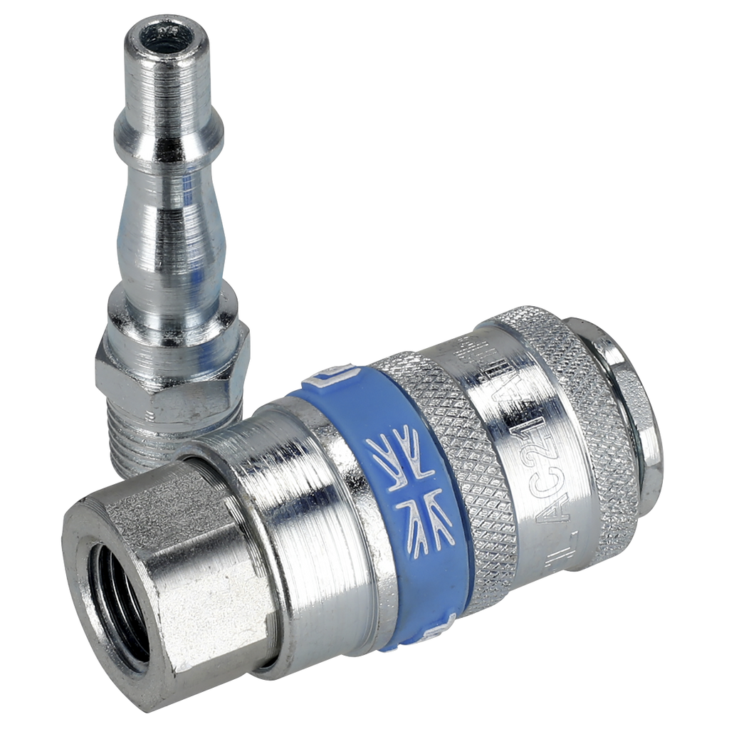 PCL Air Tool Coupling Kit 1/4"BSPT 2pc