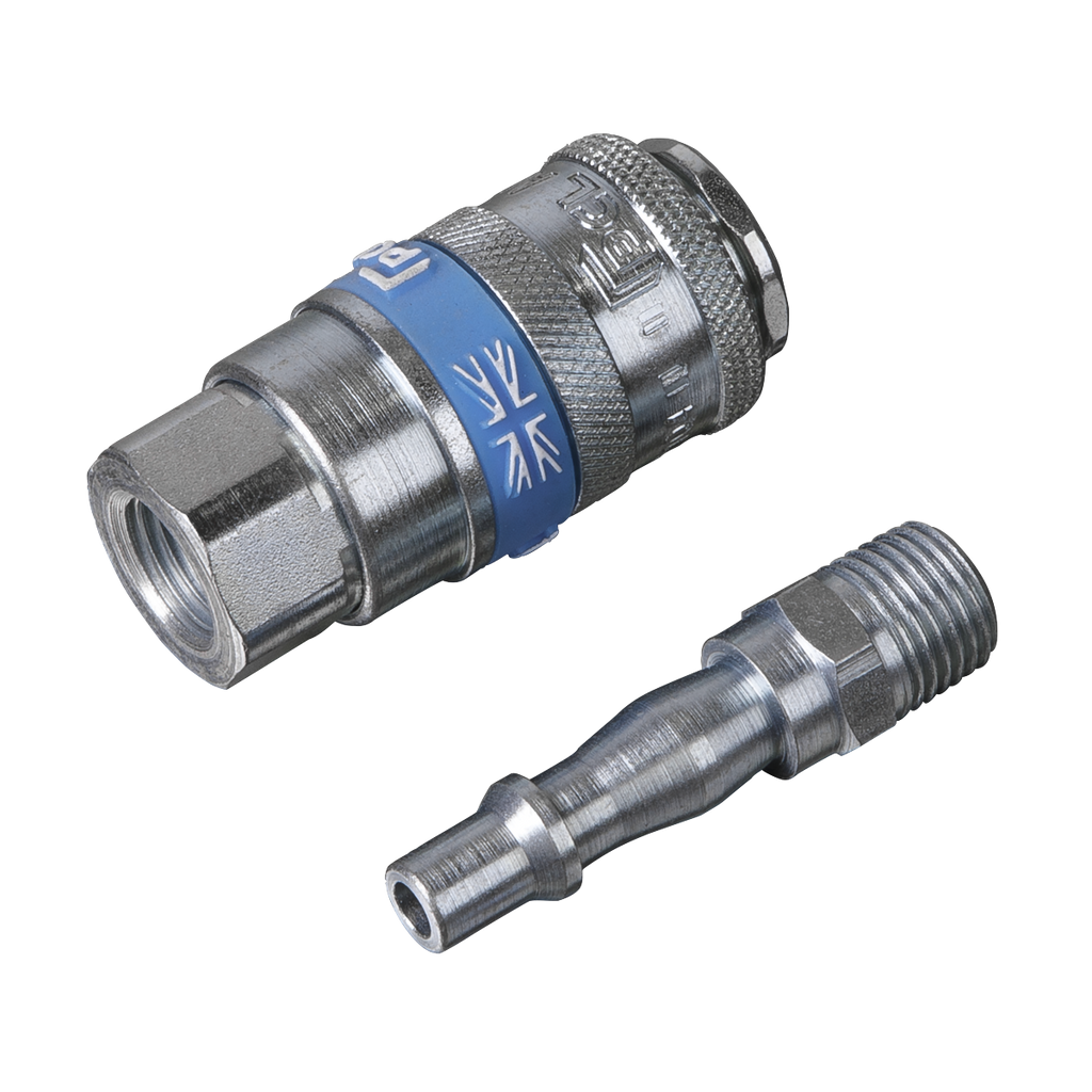 PCL Air Tool Coupling Kit 1/4"BSPT 2pc