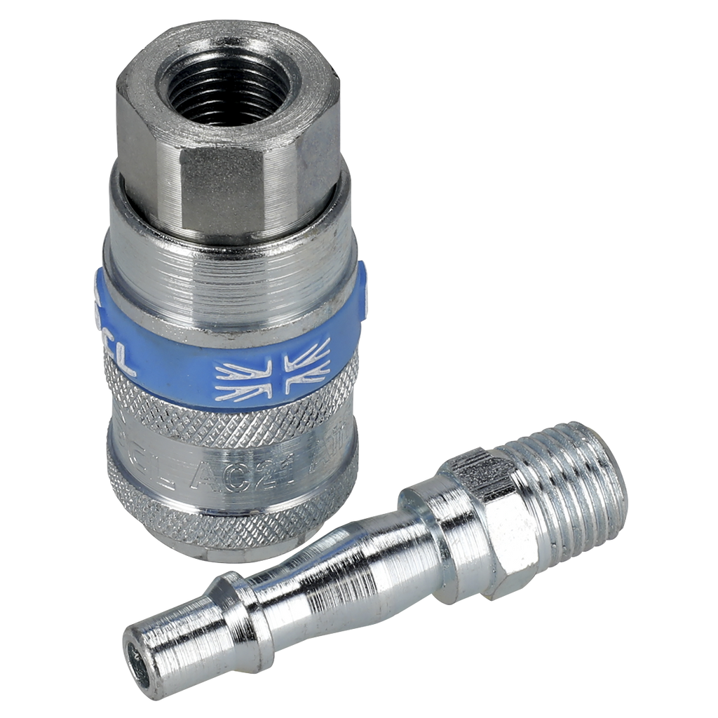 PCL Air Tool Coupling Kit 1/4"BSPT 2pc