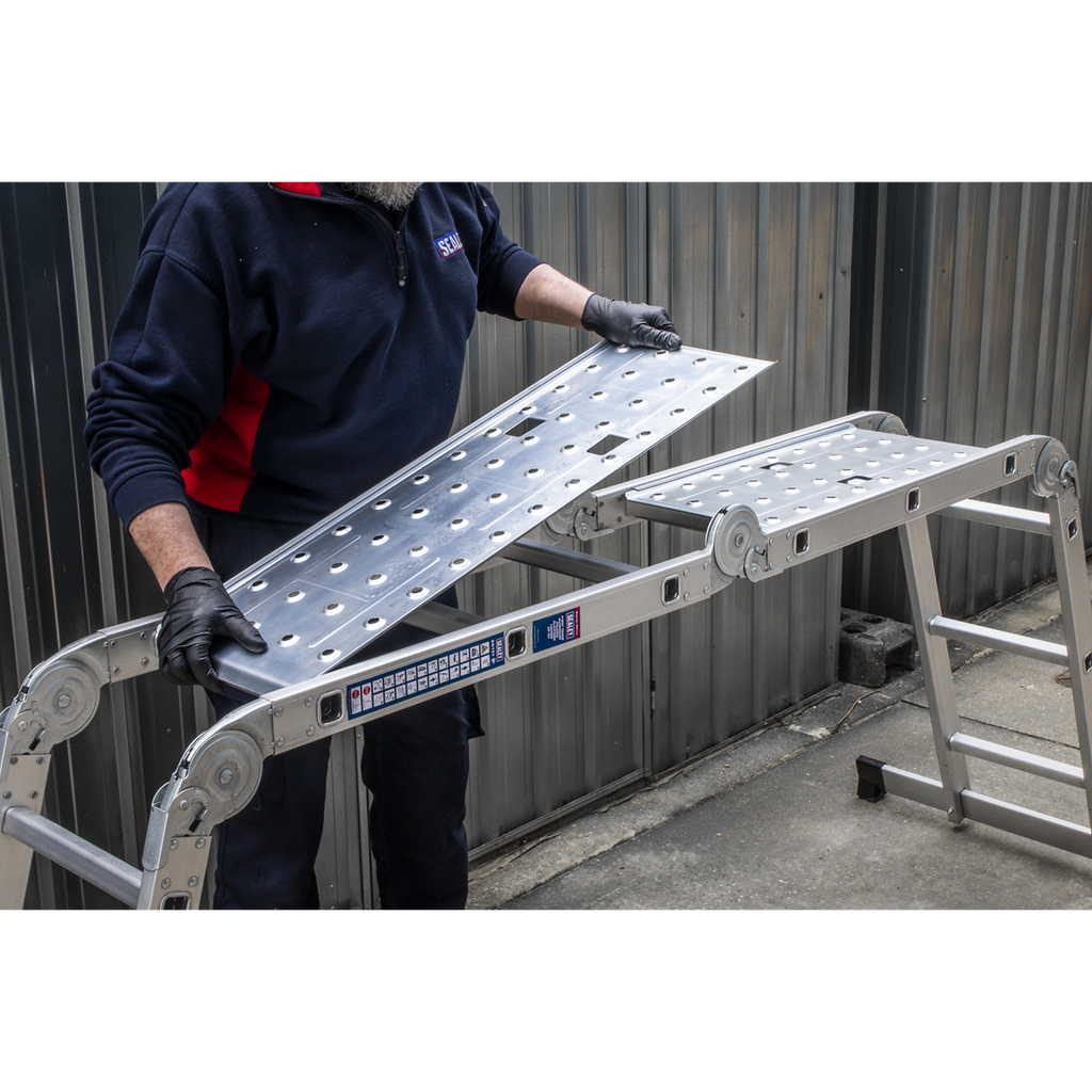 4-Way Aluminium Folding Platform Ladder - EN 131
