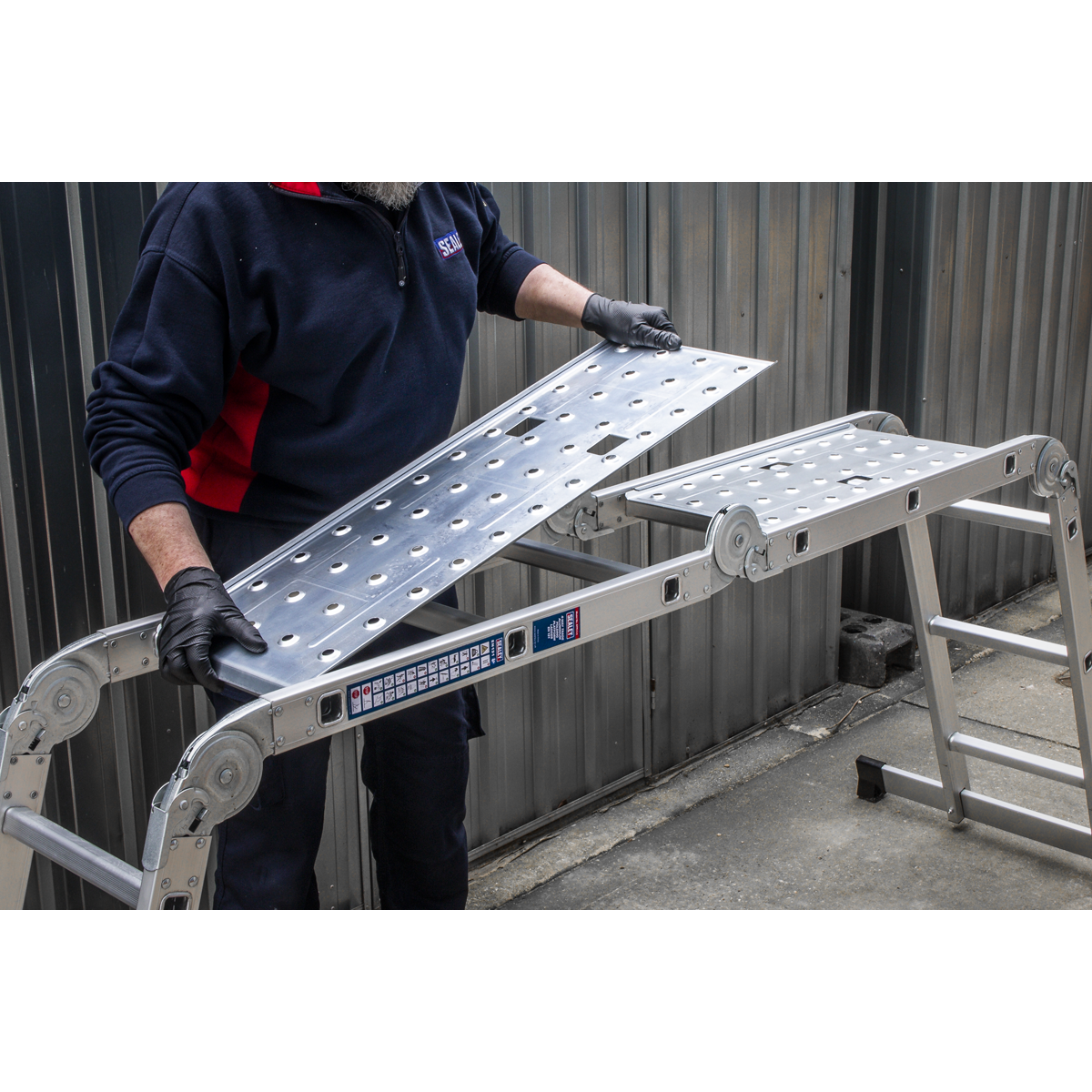 4-Way Aluminium Folding Platform Ladder - EN 131