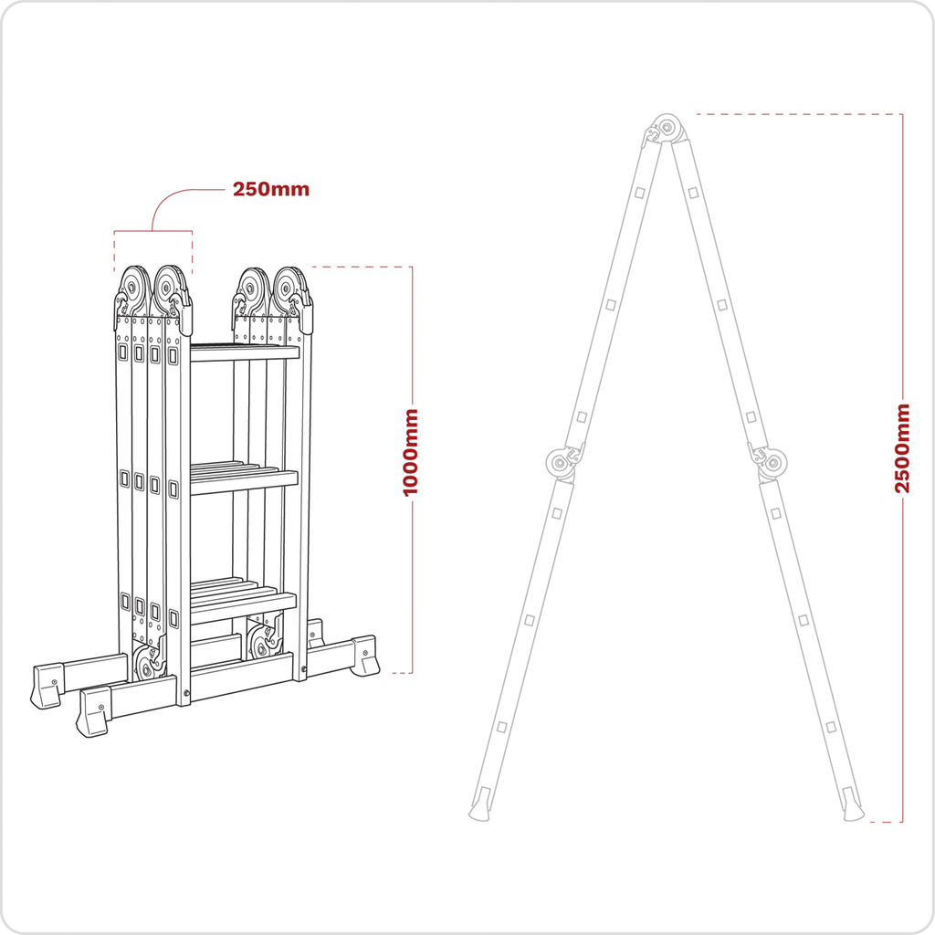 4-Way Aluminium Folding Platform Ladder - EN 131