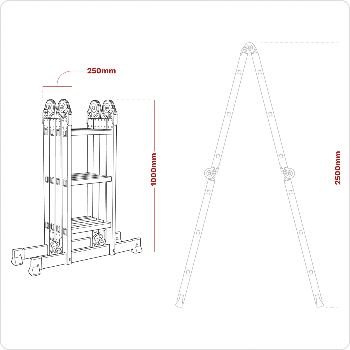 4-Way Aluminium Folding Platform Ladder - EN 131