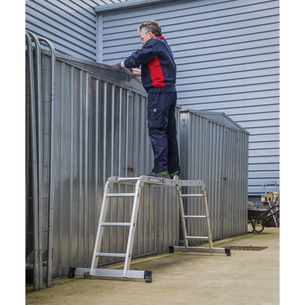 4-Way Aluminium Folding Platform Ladder - EN 131