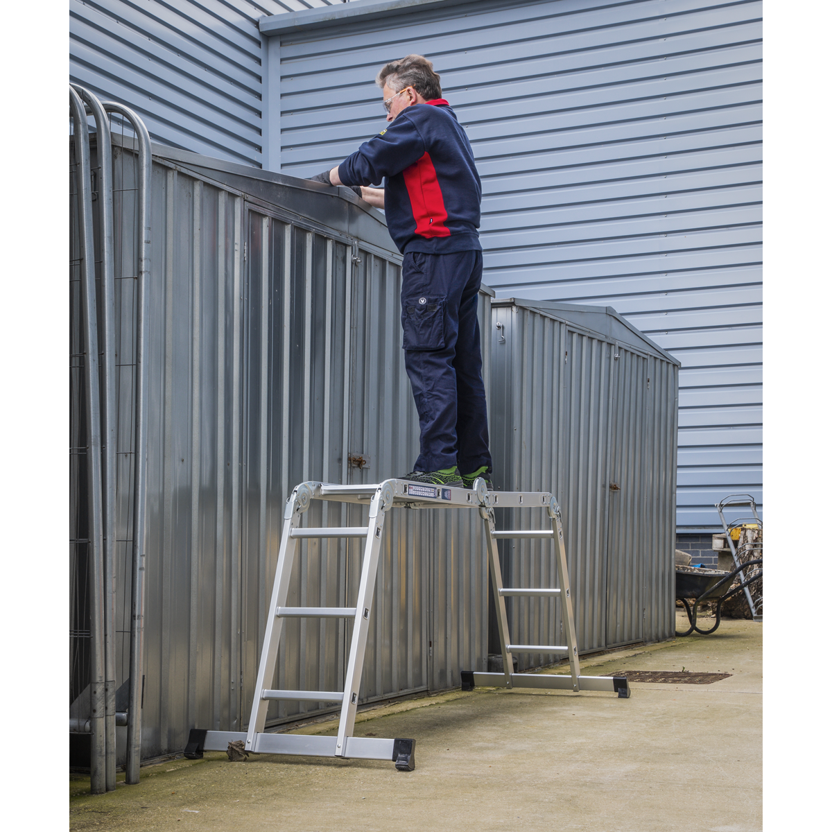 4-Way Aluminium Folding Platform Ladder - EN 131