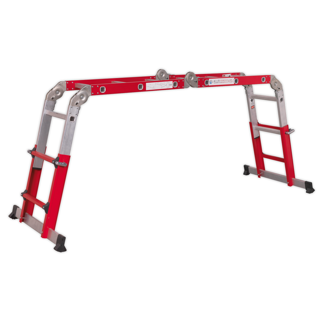 Aluminium 4-Way Multipurpose Adjustable-Height Ladder - EN 131