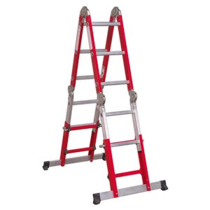 Aluminium 4-Way Multipurpose Adjustable-Height Ladder - EN 131