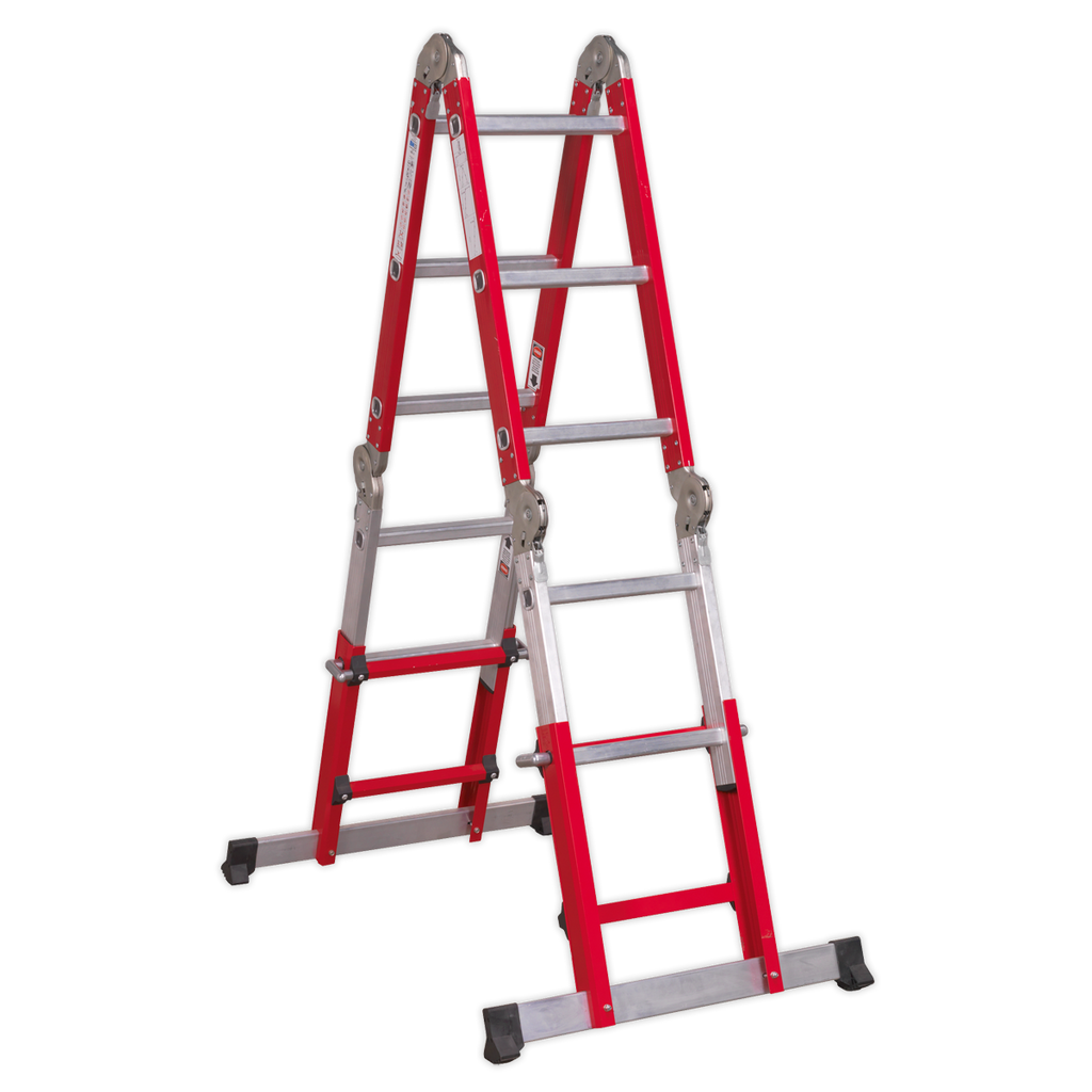 Aluminium 4-Way Multipurpose Adjustable-Height Ladder - EN 131