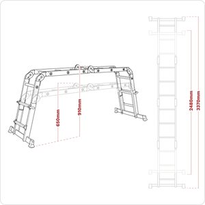 Aluminium 4-Way Multipurpose Adjustable-Height Ladder - EN 131