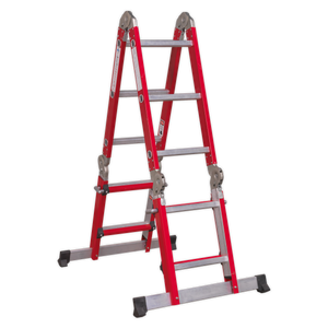 Aluminium 4-Way Multipurpose Adjustable-Height Ladder - EN 131