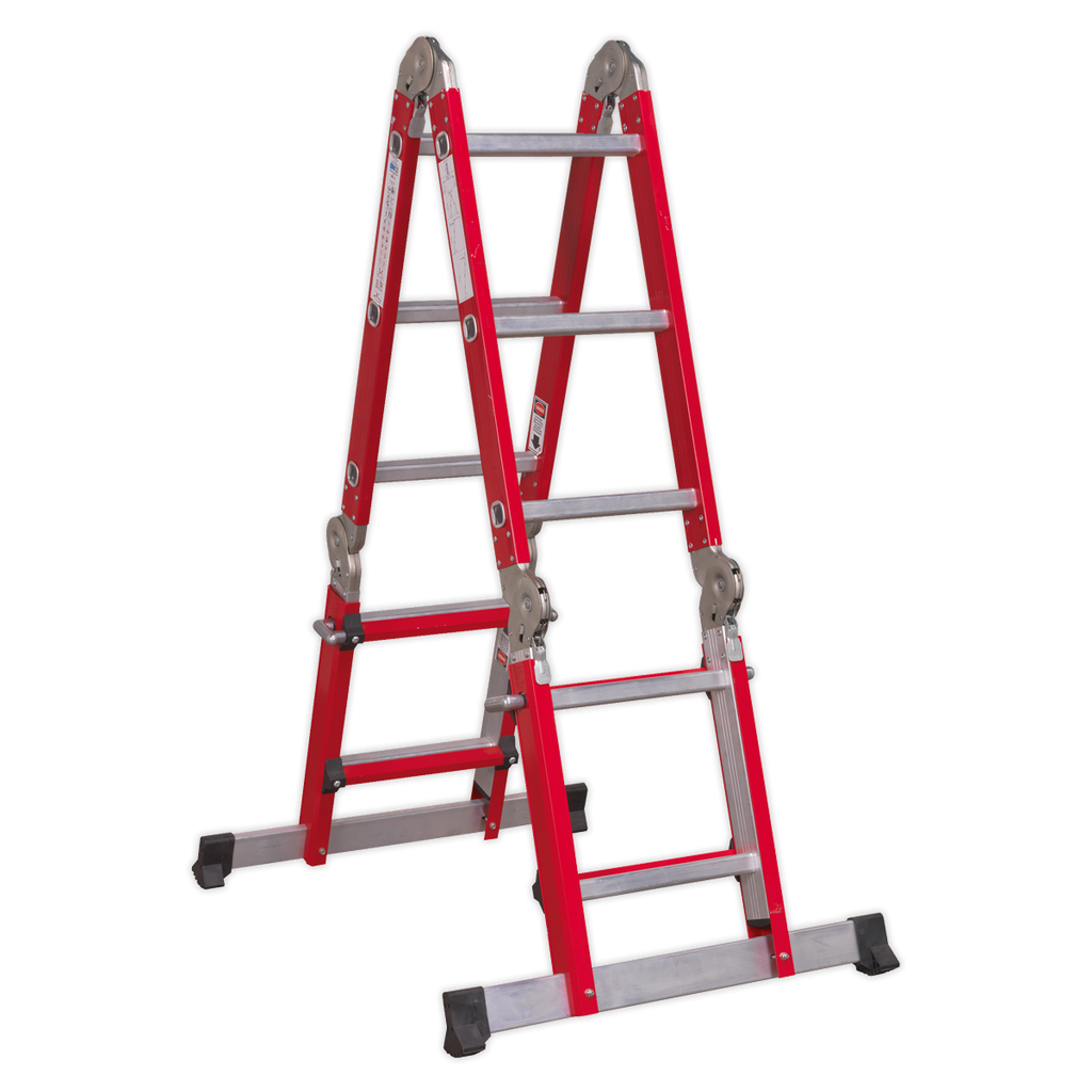 Aluminium 4-Way Multipurpose Adjustable-Height Ladder - EN 131