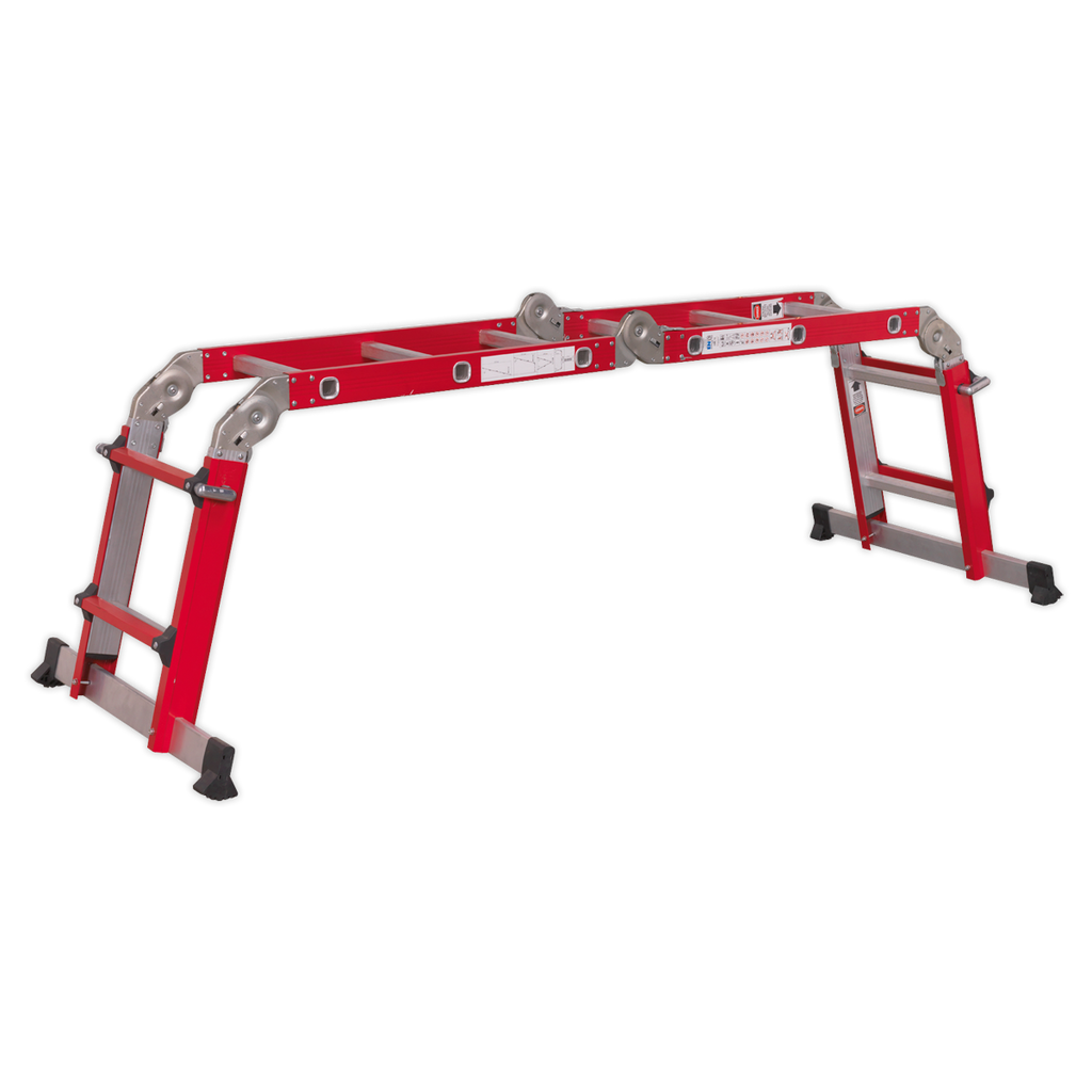 Aluminium 4-Way Multipurpose Adjustable-Height Ladder - EN 131