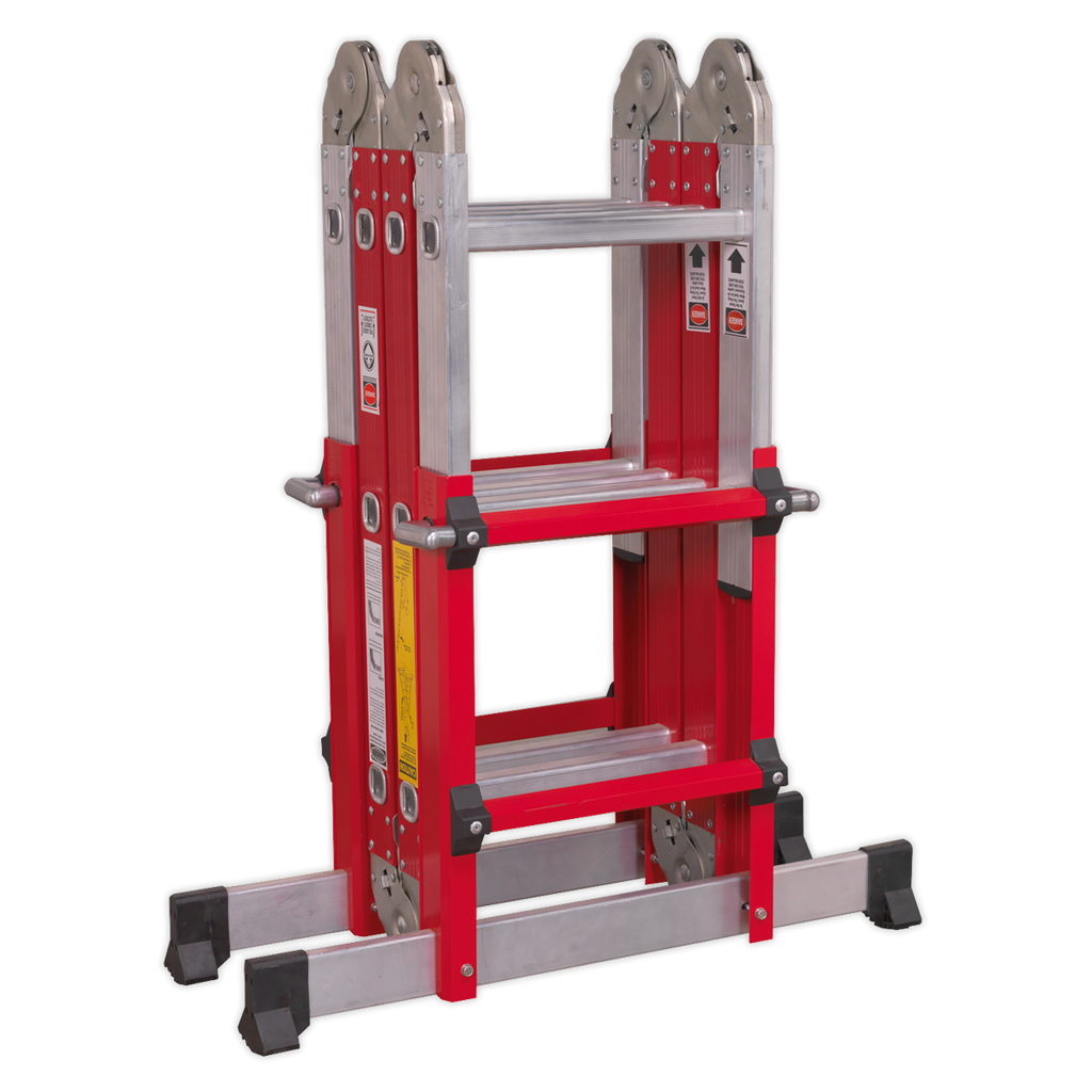 Aluminium 4-Way Multipurpose Adjustable-Height Ladder - EN 131