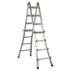 Aluminium 4-Way Telescopic Adjustable-Height Ladder - EN 131