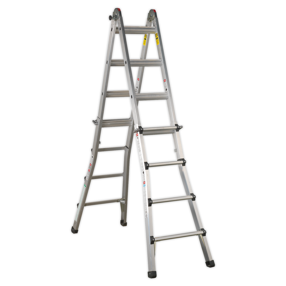 Aluminium 4-Way Telescopic Adjustable-Height Ladder - EN 131