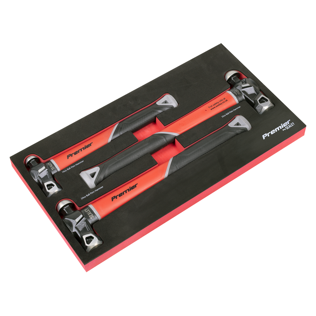 Premier Ball Pein Hammer Set with Fibreglass Shafts 3pc
