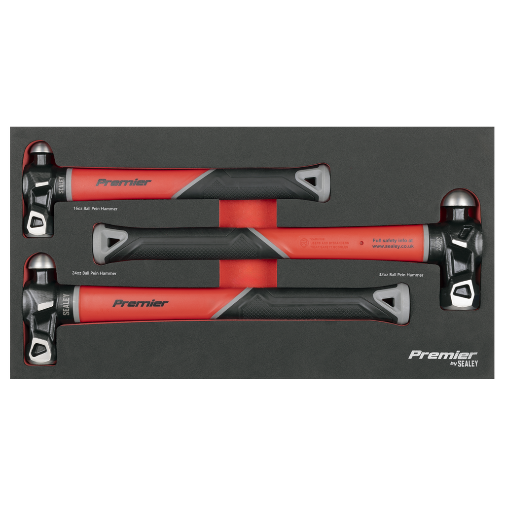 Premier Ball Pein Hammer Set with Fibreglass Shafts 3pc