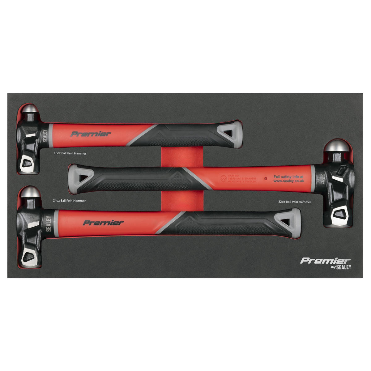Premier Ball Pein Hammer Set with Fibreglass Shafts 3pc