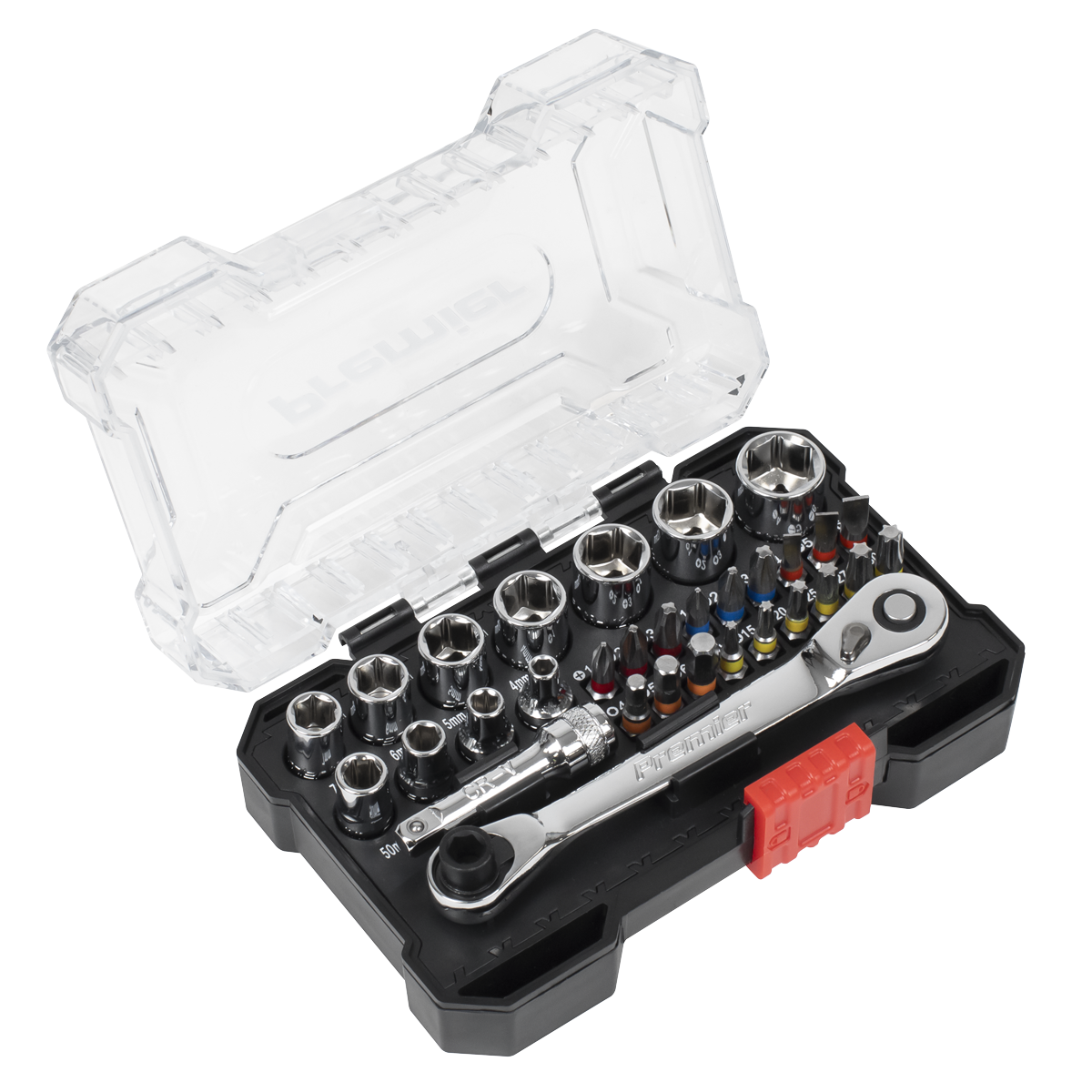 Premier Socket & Colour-Coded Bit Set 1/4"Sq Drive 31pc