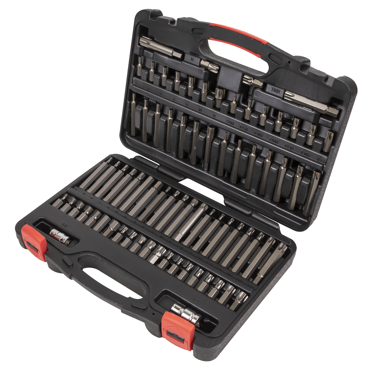 Premier TRX-Star*/Security TRX-Star*/Hex/Ribe/Spline Bit Set 3/8" & 1/2"Sq Drive 74pc