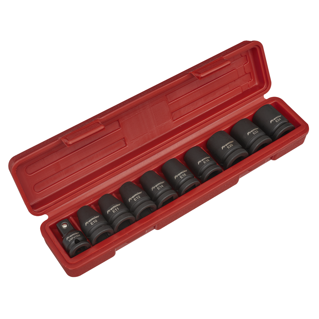 Premier TRX-Star* Female Impact Socket Set 1/2"Sq Drive 10pc