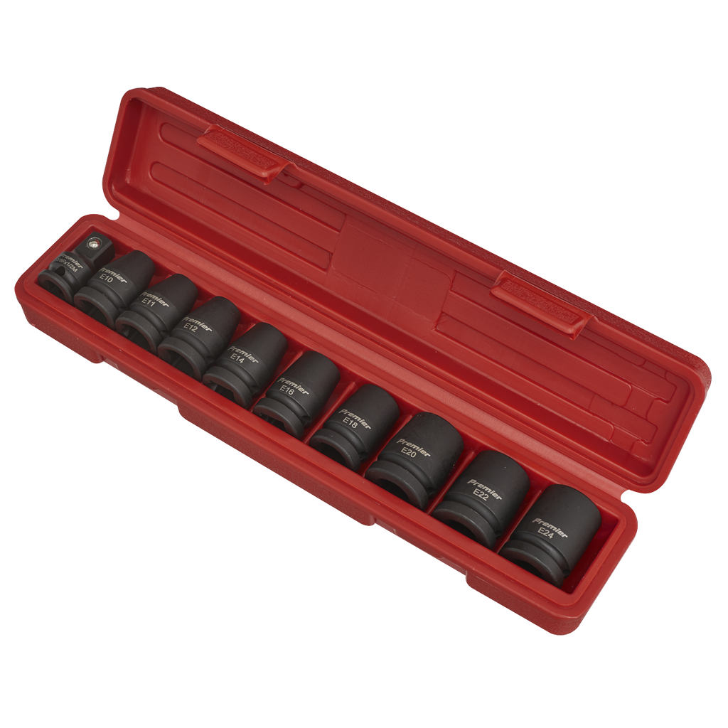 Premier TRX-Star* Female Impact Socket Set 1/2"Sq Drive 10pc