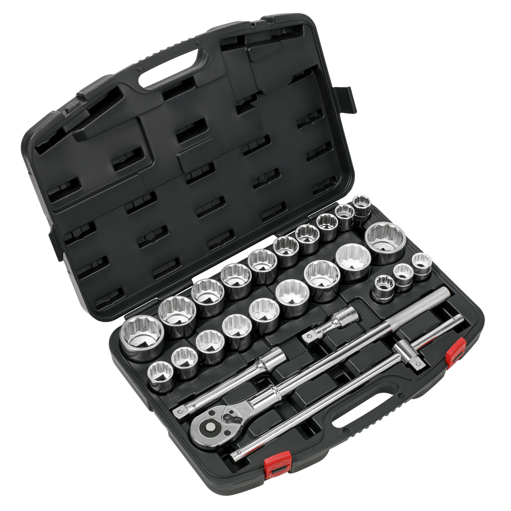 Premier Metric/Imperial Socket Set 3/4"Sq Drive 12-point 26pc