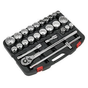 Premier Metric/Imperial Socket Set 3/4"Sq Drive 12-point 26pc