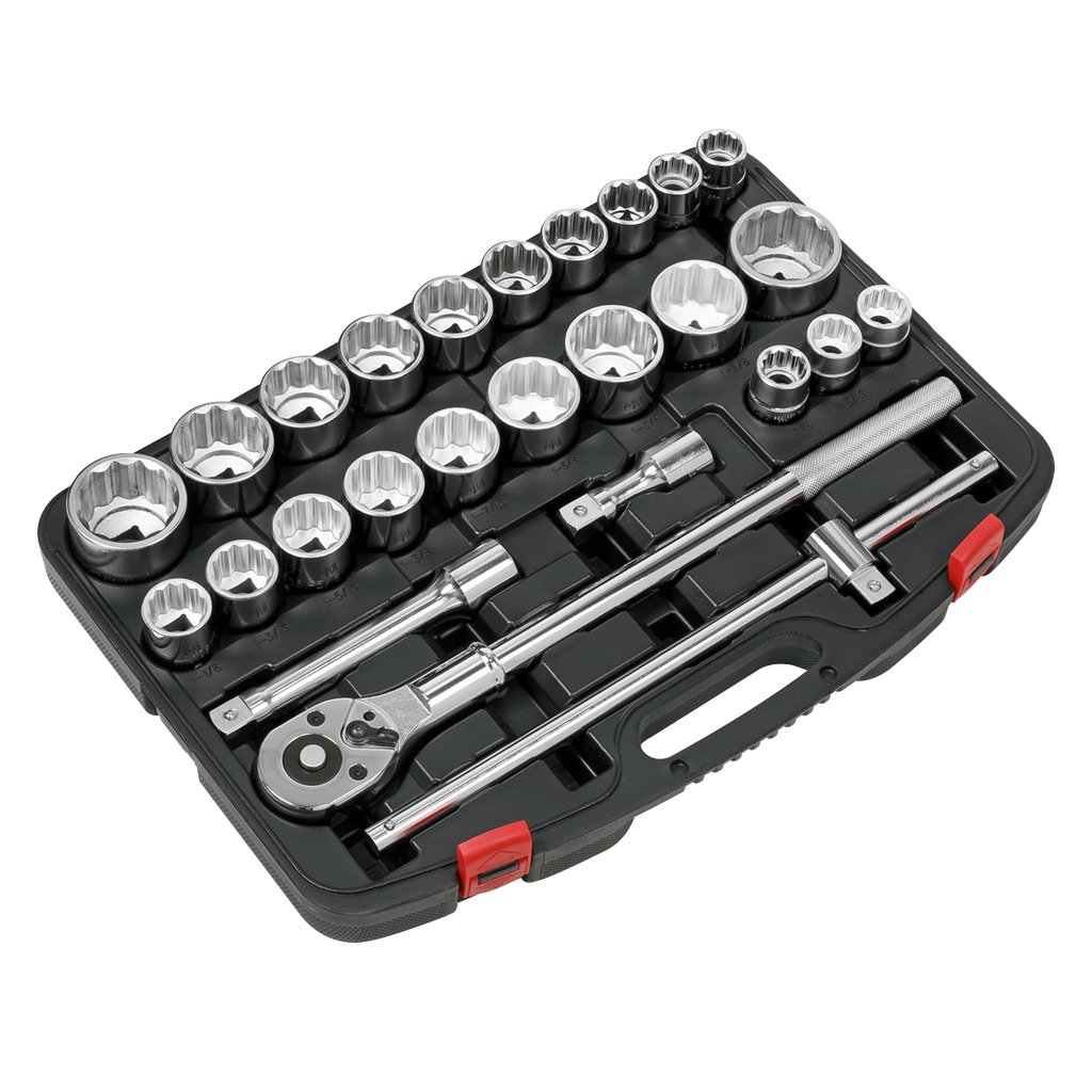 Premier Metric/Imperial Socket Set 3/4"Sq Drive 12-point 26pc