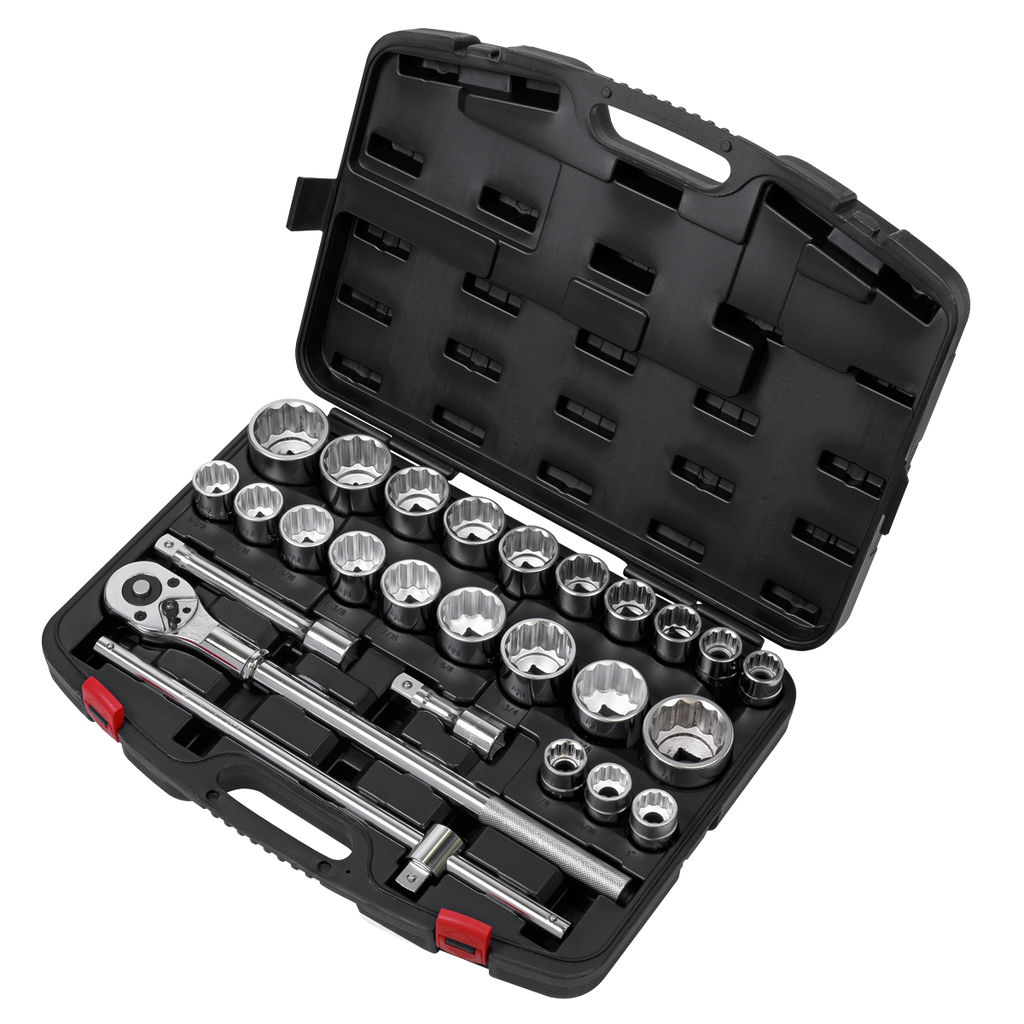 Premier Metric/Imperial Socket Set 3/4"Sq Drive 12-point 26pc