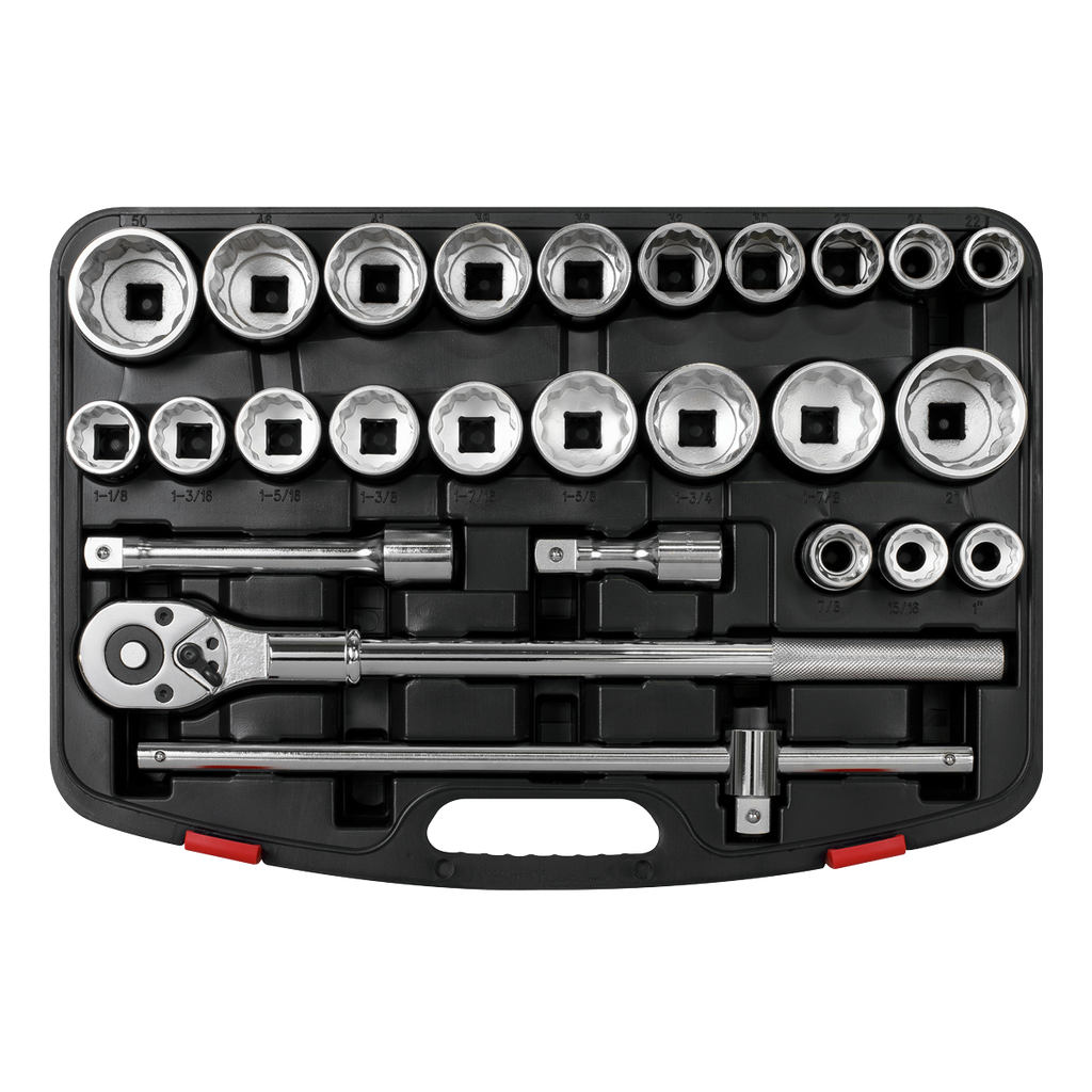 Premier Metric/Imperial Socket Set 3/4"Sq Drive 12-point 26pc