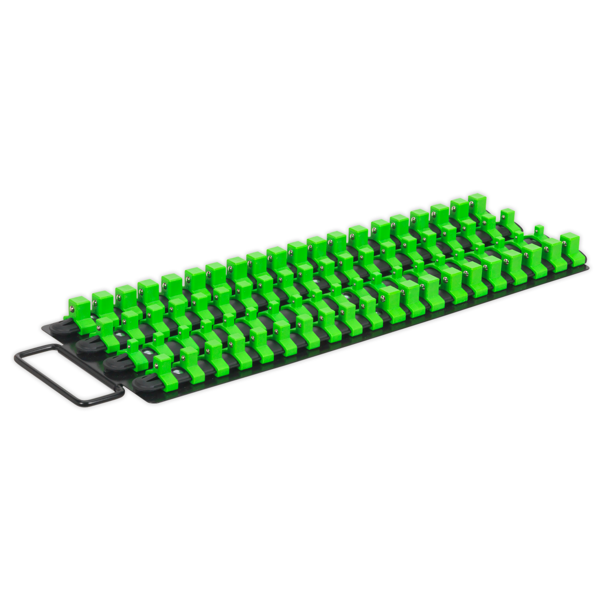 Premier Socket Rail Tray 1/4", 3/8" & 1/2"Sq Drive - Hi-Vis Green
