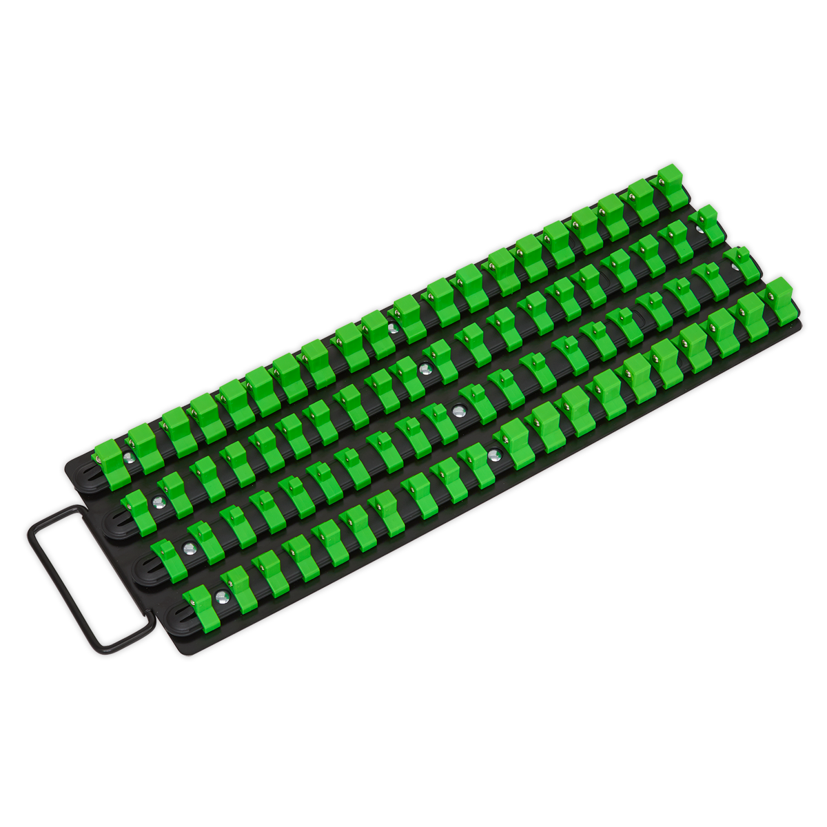 Premier Socket Rail Tray 1/4", 3/8" & 1/2"Sq Drive - Hi-Vis Green