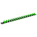Premier Socket Retaining Rail with 16 Clips, 3/8"Sq Drive, Hi-Vis Green (AK27053HV)