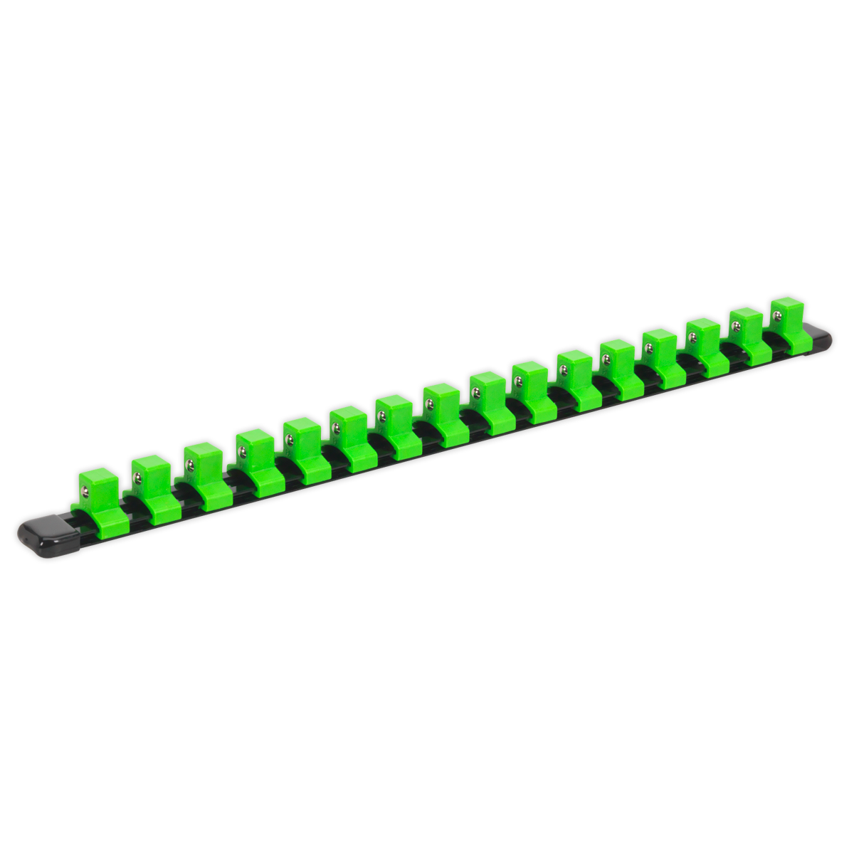 Premier Socket Retaining Rail with 16 Clips 1/2"Sq Drive - Hi-Vis Green
