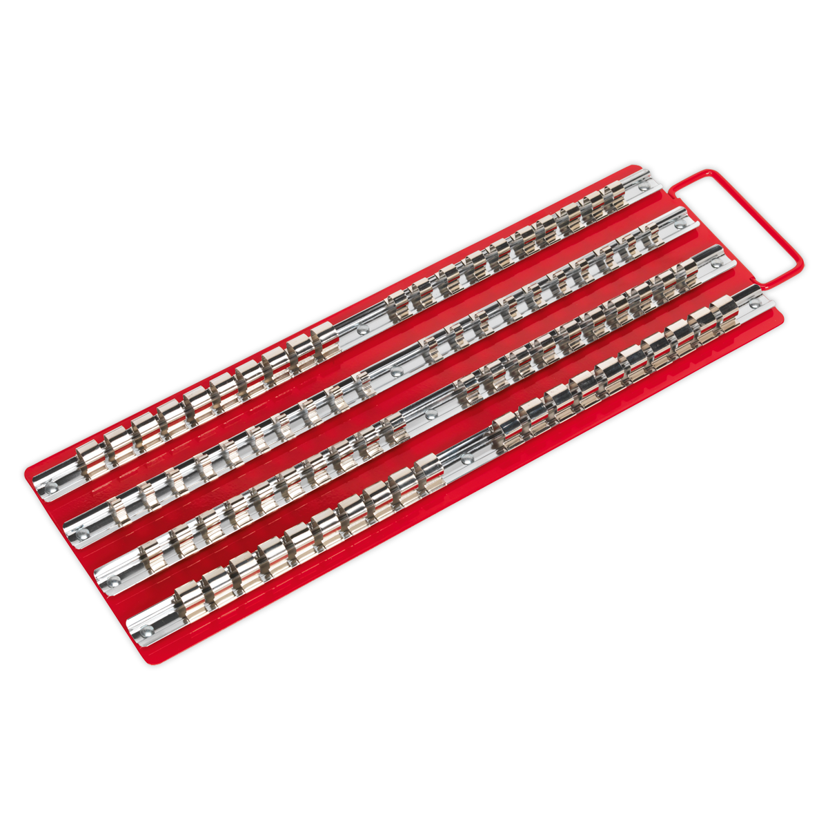 Premier Socket Rail Tray 1/4", 3/8" & 1/2"Sq Drive - Red