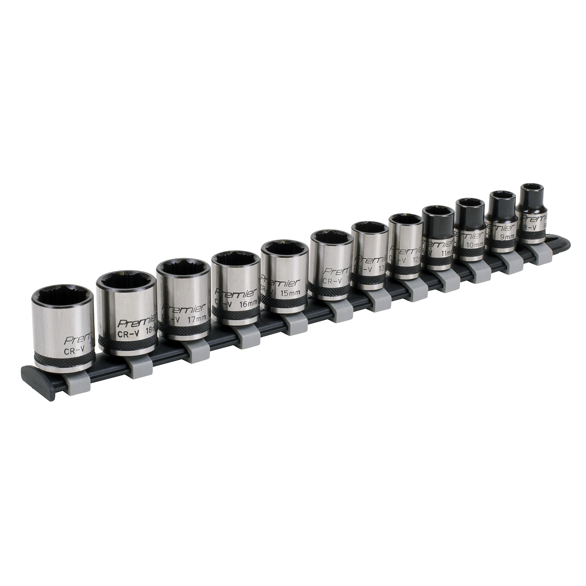 Premier Black Lock-On™ Socket Set 3/8"Sq Drive 12pc