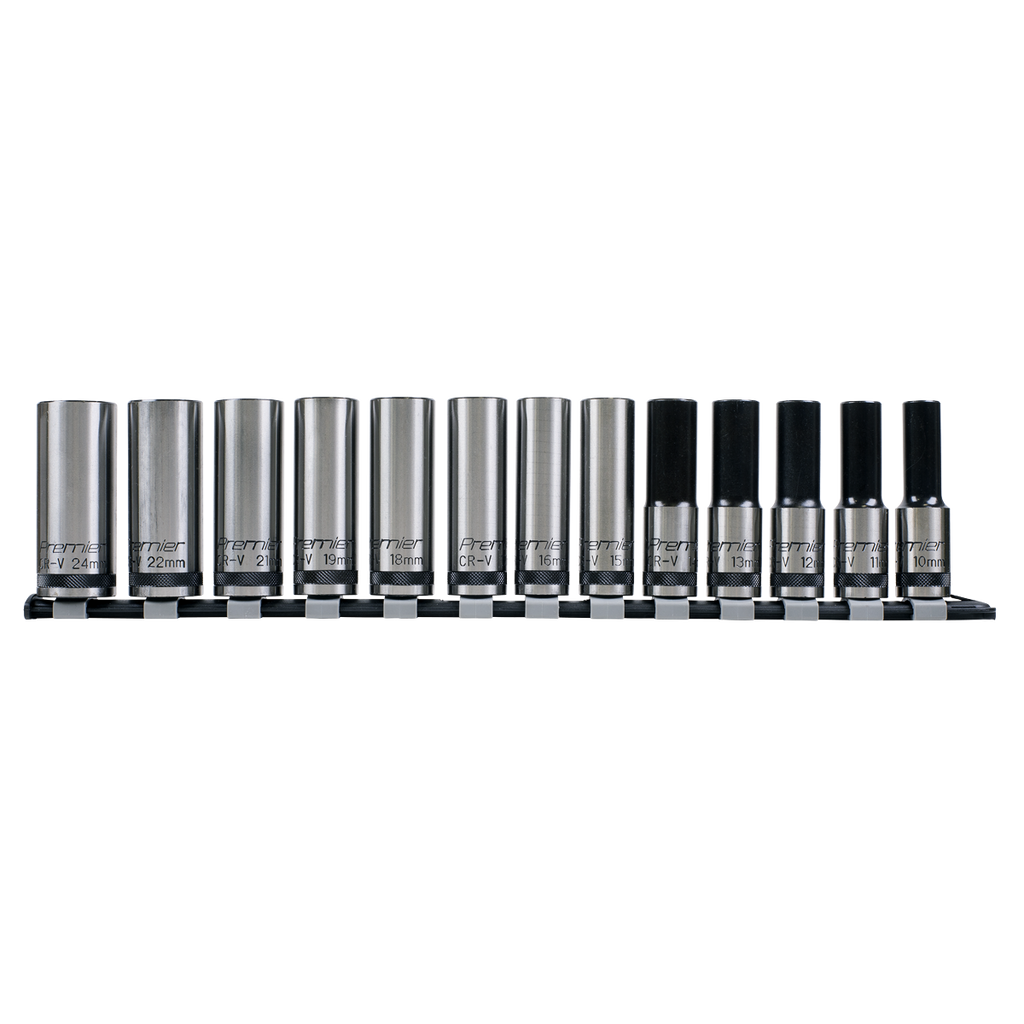 Premier Black Deep Lock-On™ Socket Set 1/2"Sq Drive 13pc