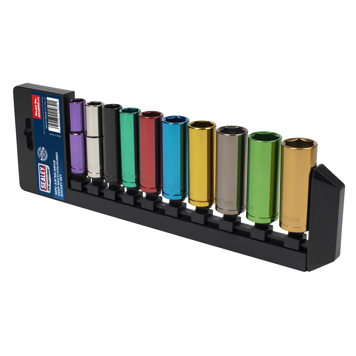 Premier Deep Multi-Coloured Socket Set 3/8"Sq Drive 10pc