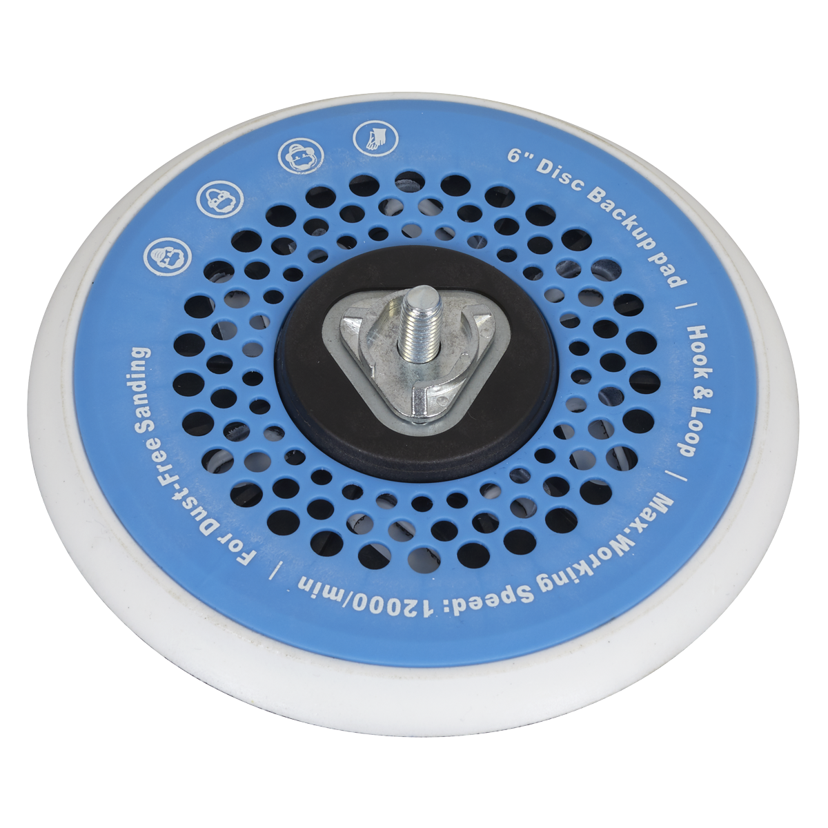 Universal Dust-Free Stick-On DA Backing Pad 150mm x 5/16"UNF & M8