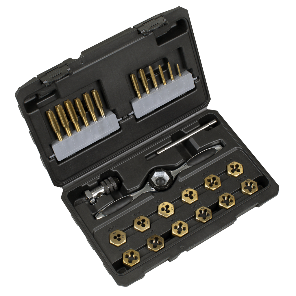 Titanium Coated Hexagonal Tap & Die Set 26pc