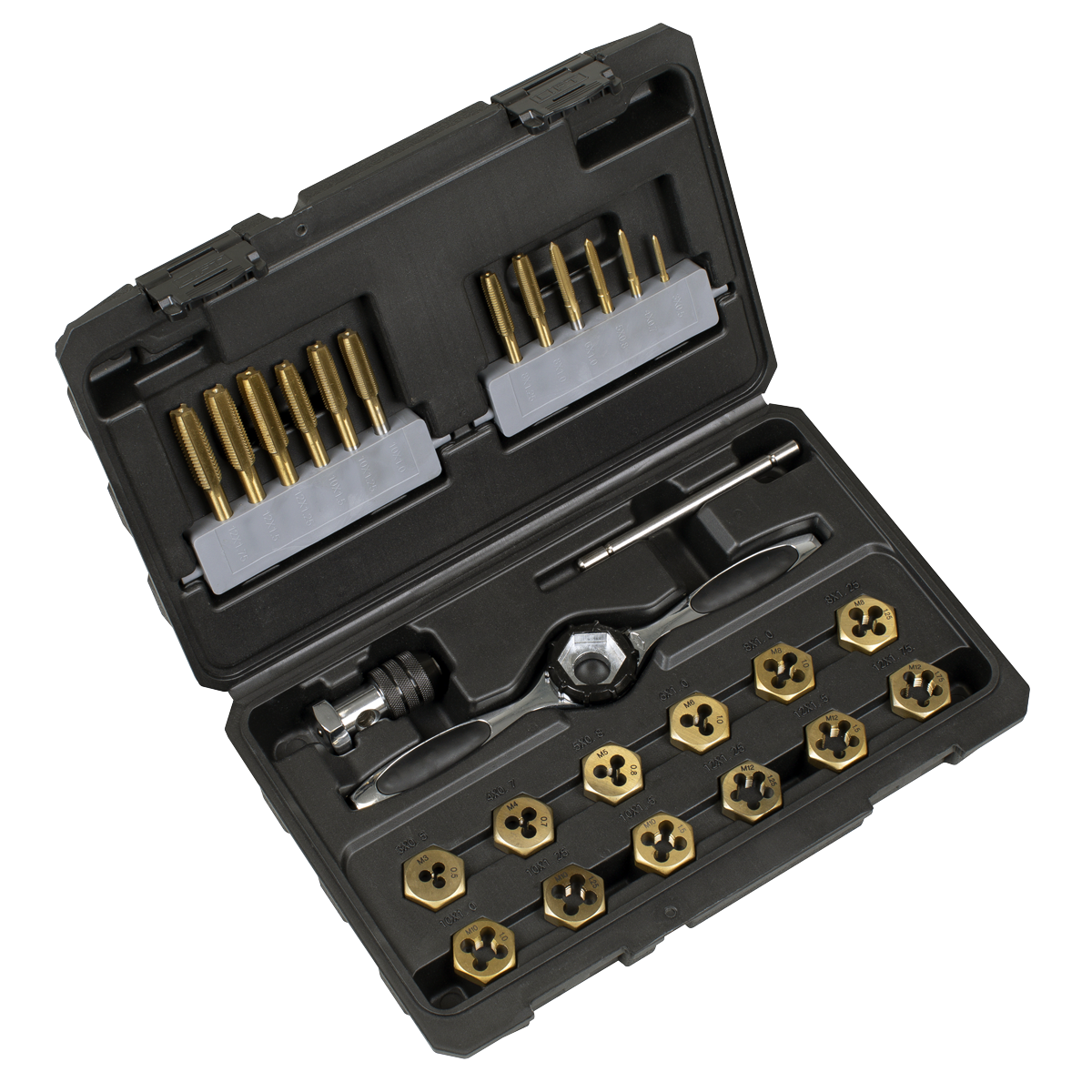 Titanium Coated Hexagonal Tap & Die Set 26pc