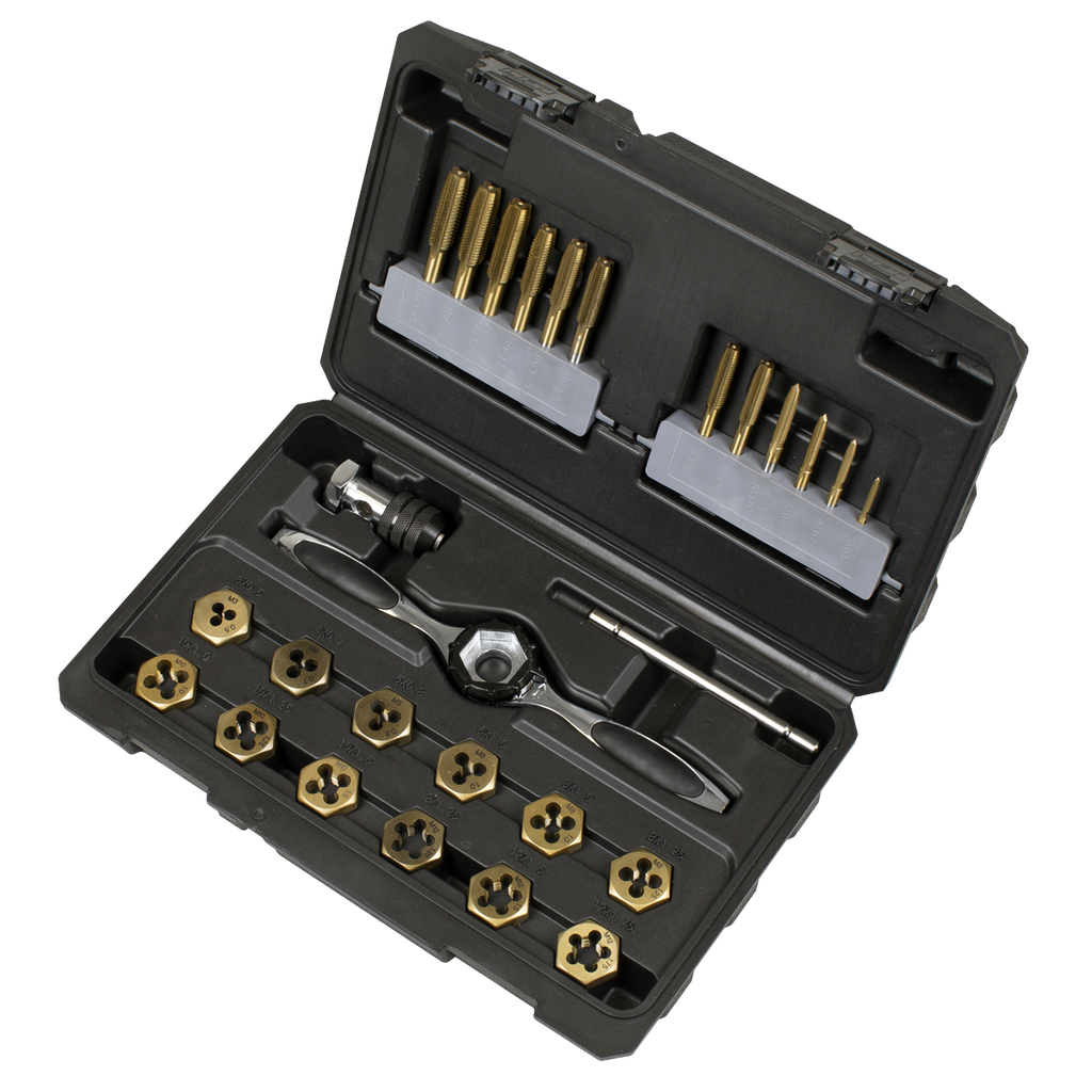 Titanium Coated Hexagonal Tap & Die Set 26pc