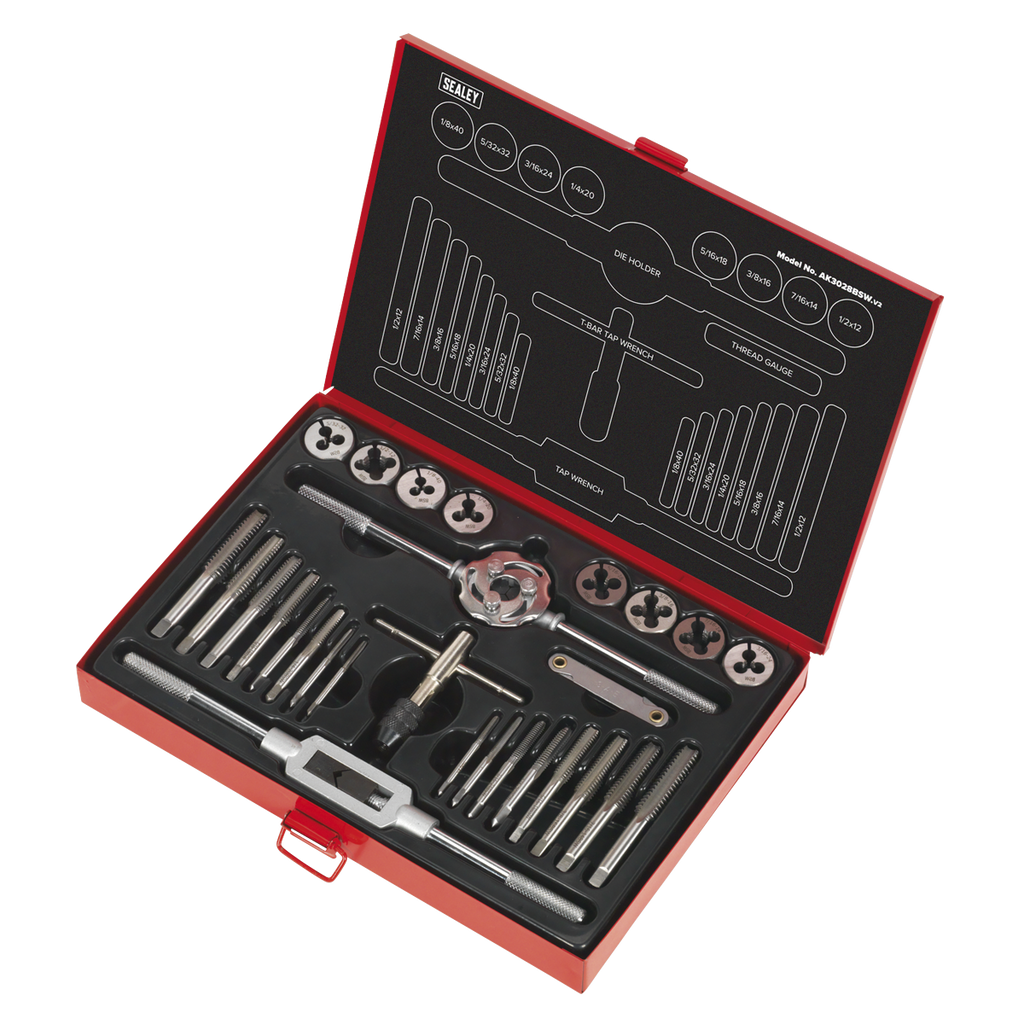 Imperial Tap & Die Set Split Dies BSW 28pc
